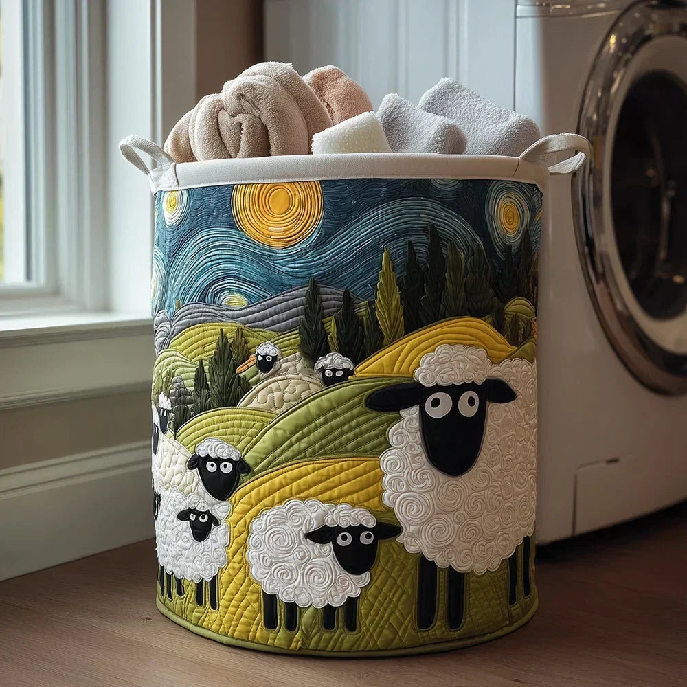 Pumpkin – Hand-Quilted Meadow Sheep Basket