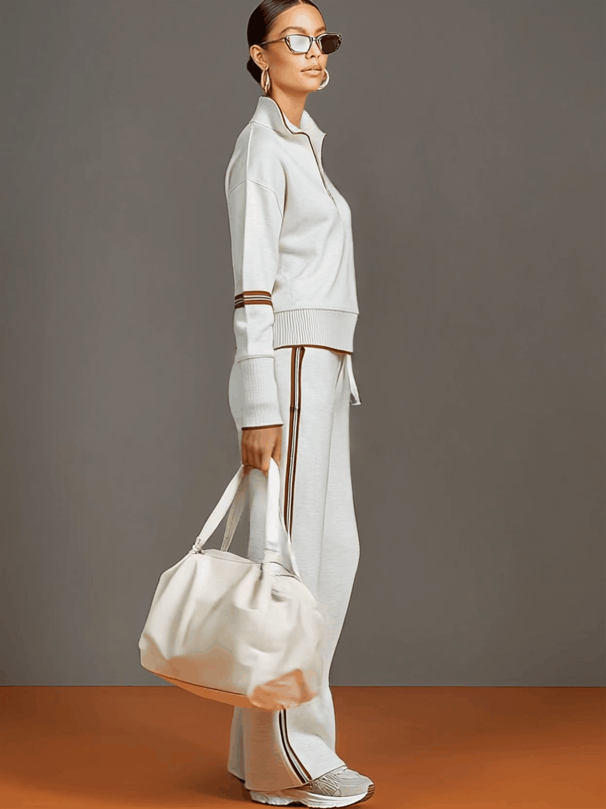 Mariel - Knit Lounge Set With Wide-Leg Pants