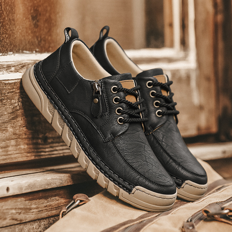 Jensen – Leather Shoes with Side Zip