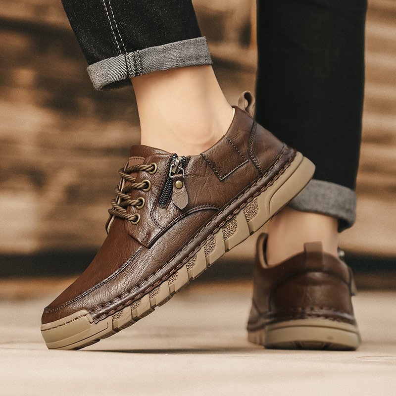 Jensen – Leather Shoes with Side Zip
