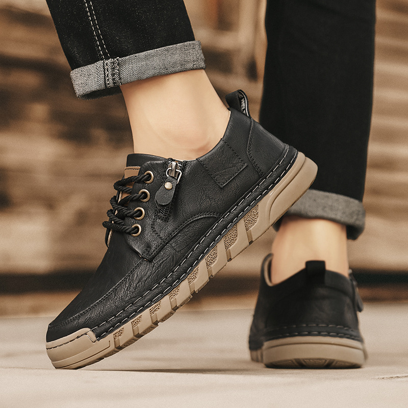 Jensen – Leather Shoes with Side Zip