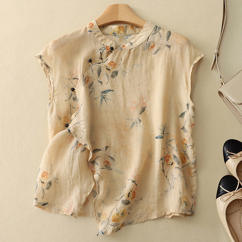 Zaria – Elegant Linen Top with Flattering Fit