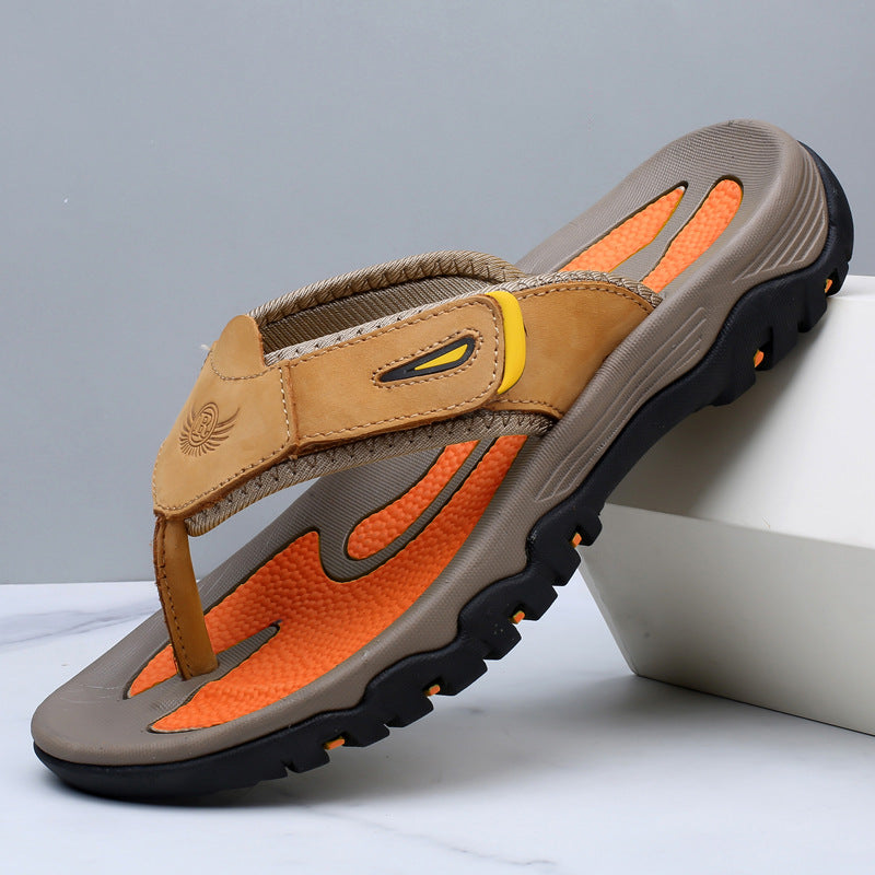 Reynold - Leather Sandals with Cushioned Sole