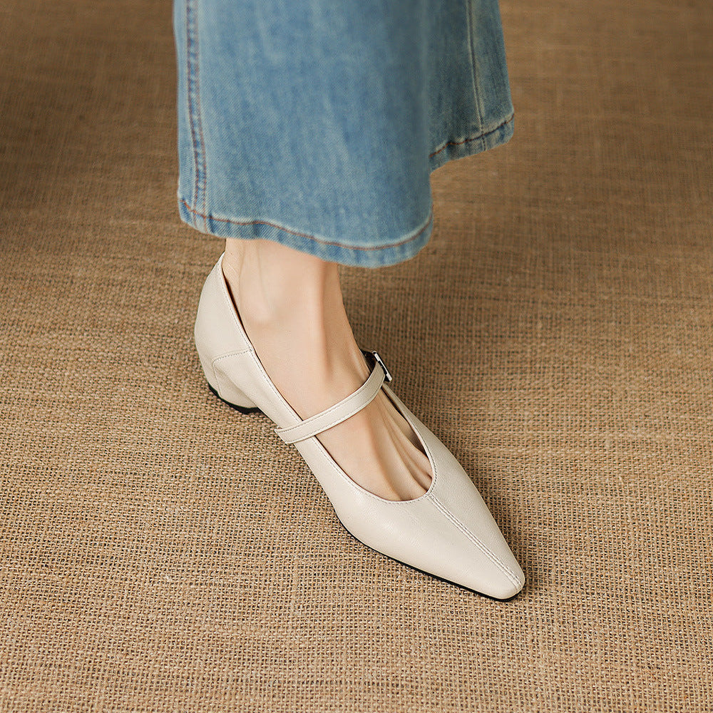Quincy - Pointed-Toe Mary Jane Flat