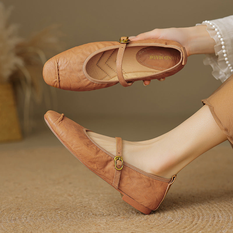 Greta - Leather Flats