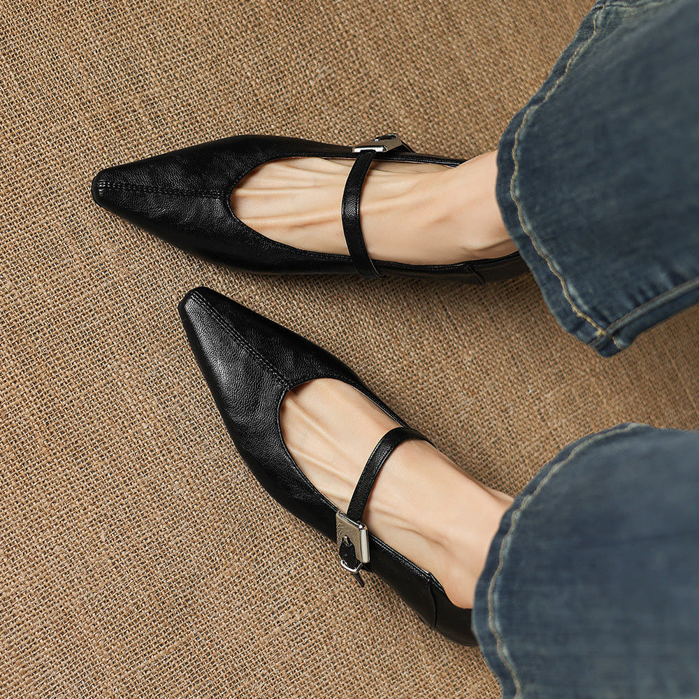 Quincy - Pointed-Toe Mary Jane Flat