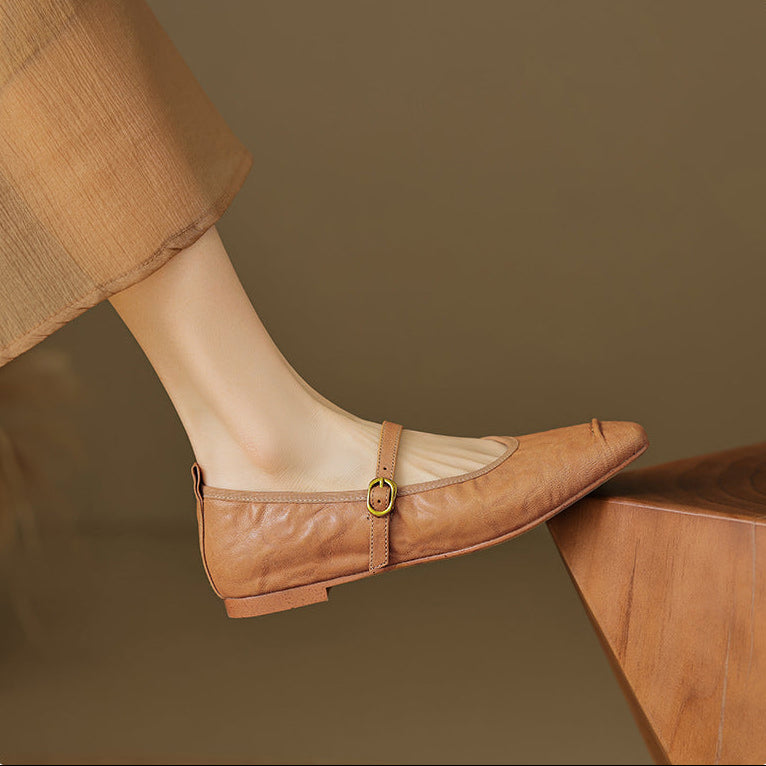 Greta - Leather Flats
