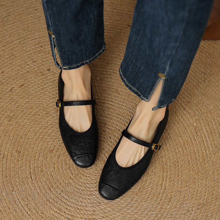 Greta - Leather Flats