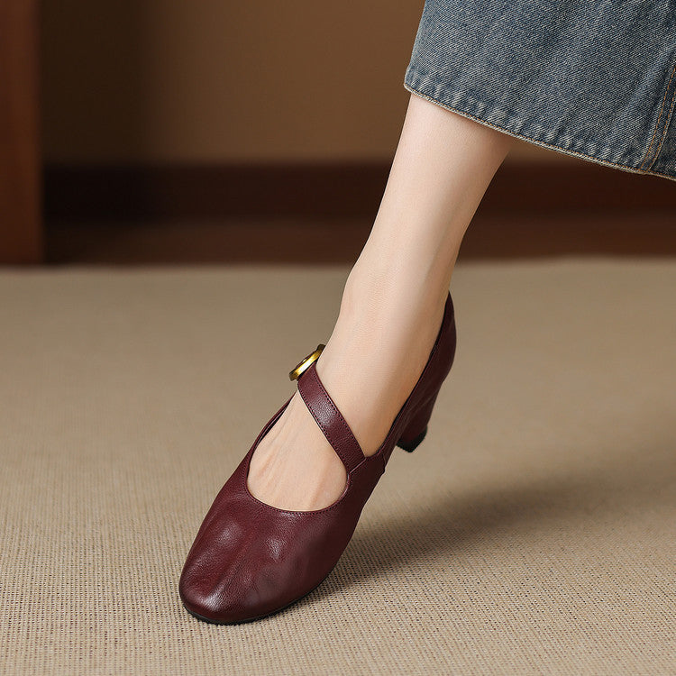 Samira - Round-Toe Mary Jane Flat