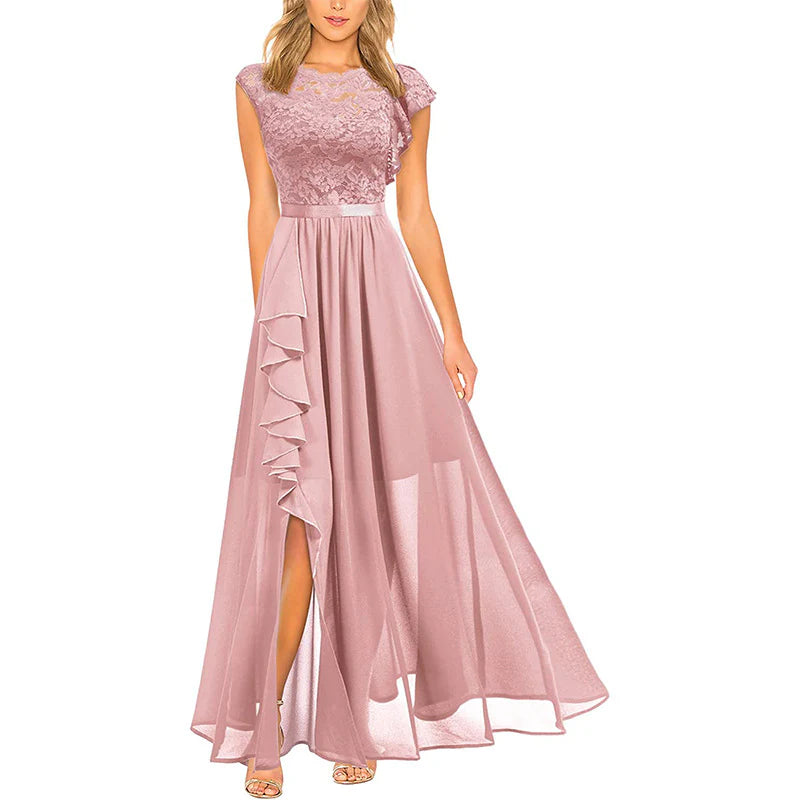 Shanina - Elegant Lace Slit Dress