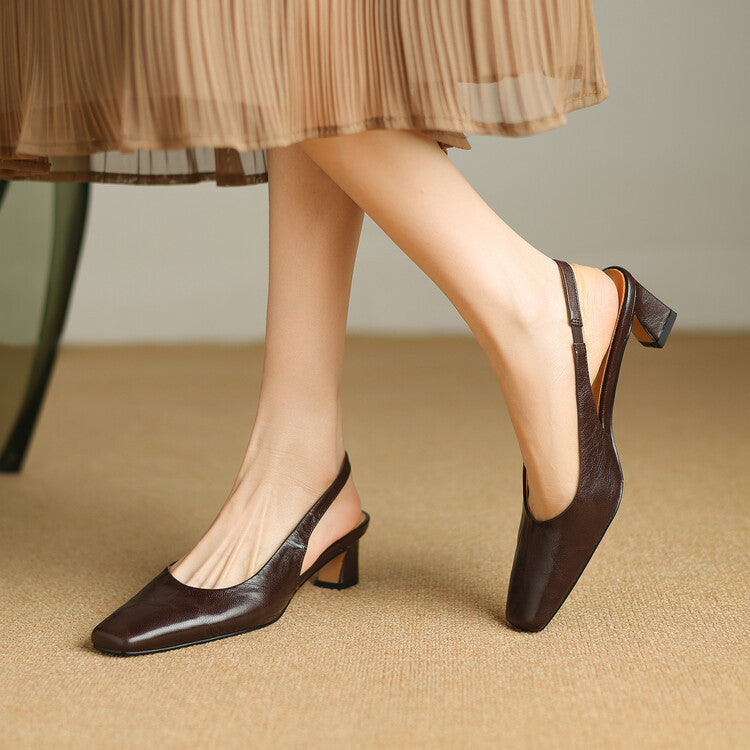 Romi - Genuine Leather Slingbacks