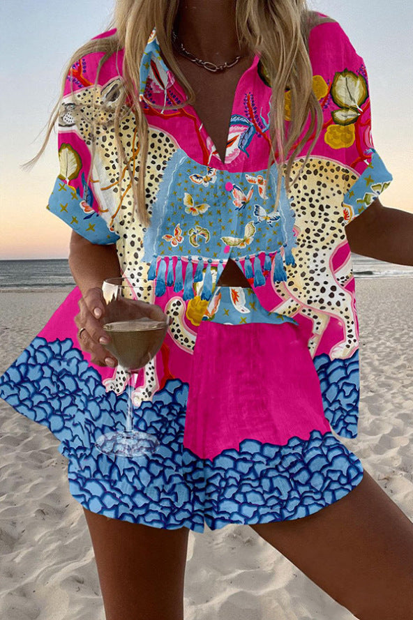 Sierra – Linen Butterfly Print Short Set