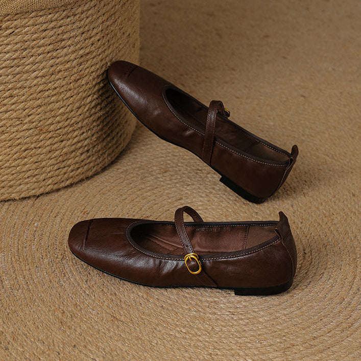 Greta - Leather Flats