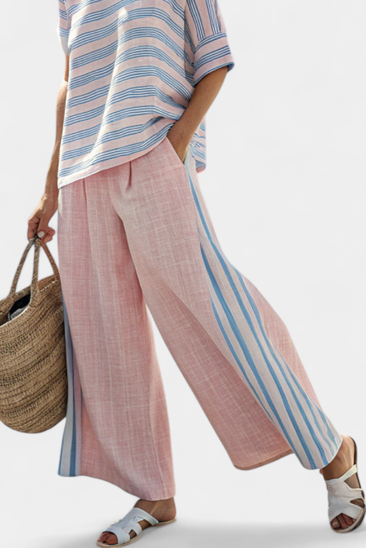 Mina – Elegant Blue Top and Soft Pants