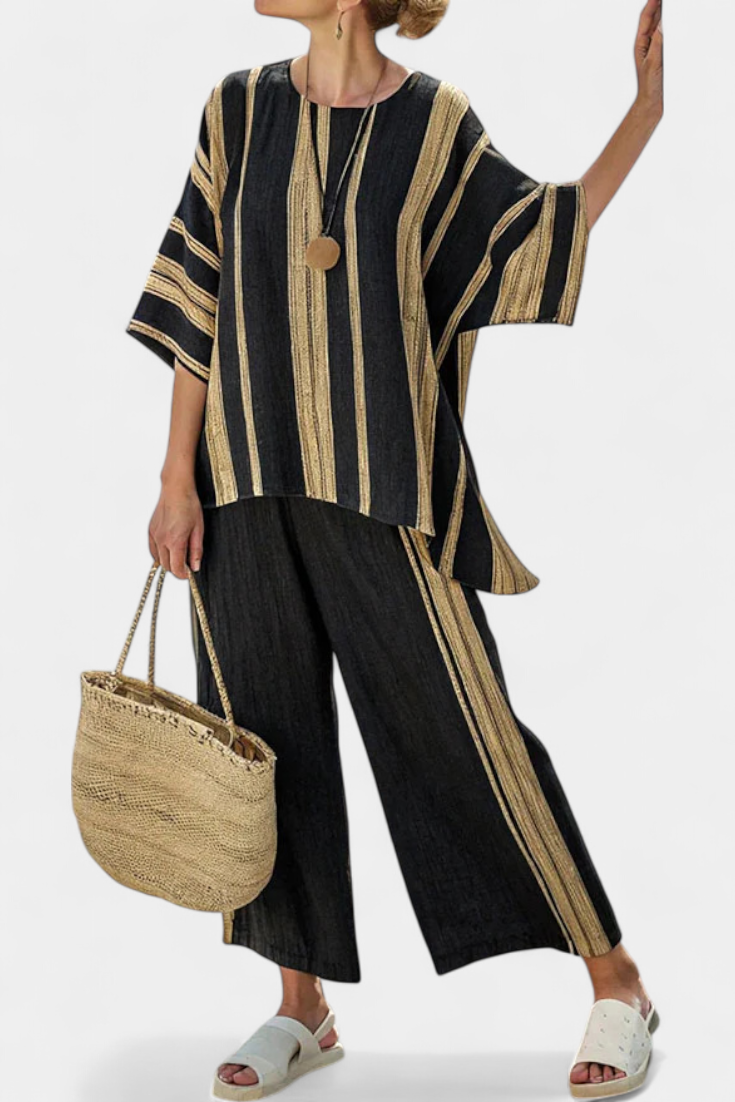 Tessie – Oversized Striped Top and Relaxed Linen Pants