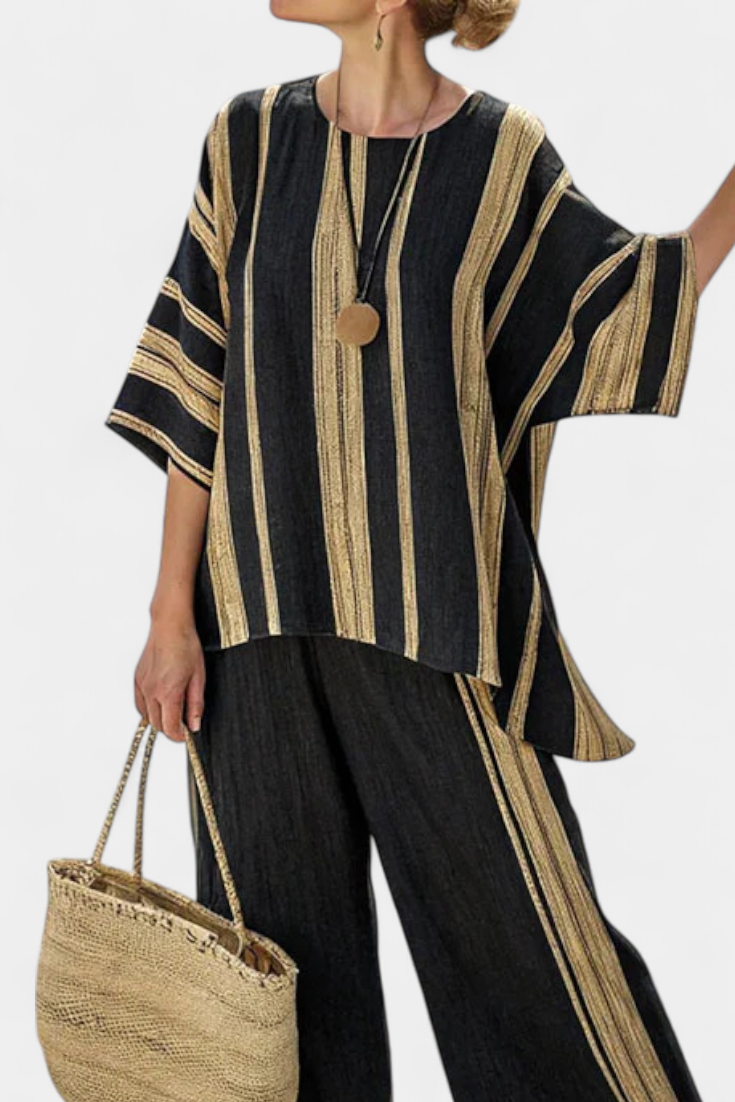 Tessie – Oversized Striped Top and Relaxed Linen Pants