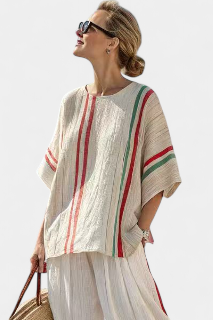 Marra – Boho Printed Blouse and Comfortable Wide-Leg Pants