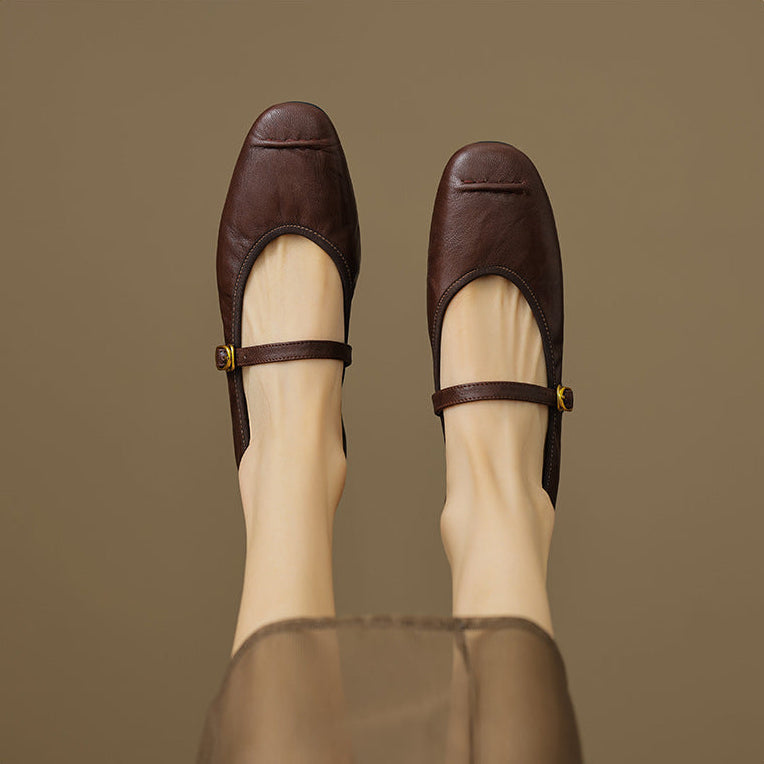 Greta - Leather Flats