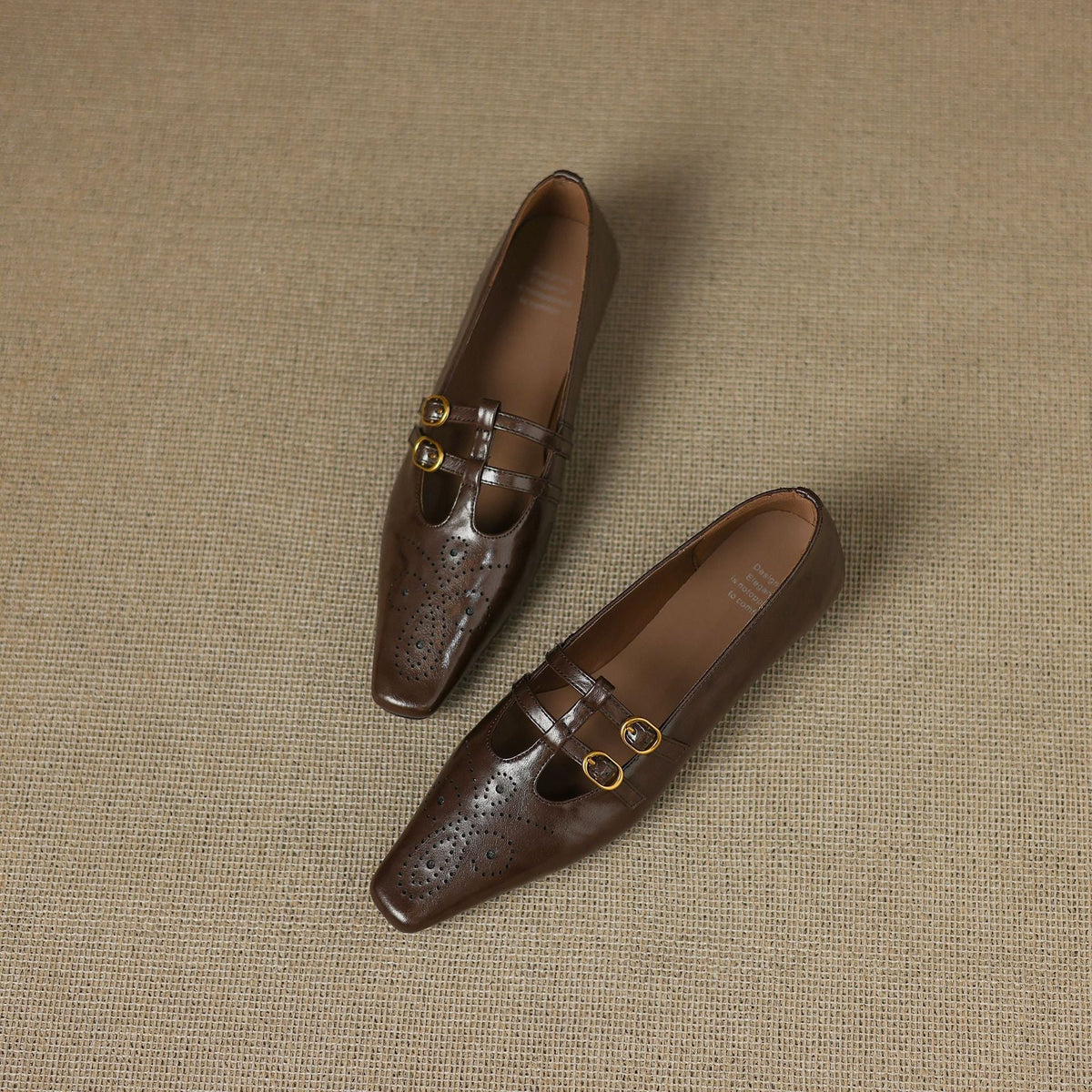 Rayne - Brogued Double-Strap Mary Jane Flat