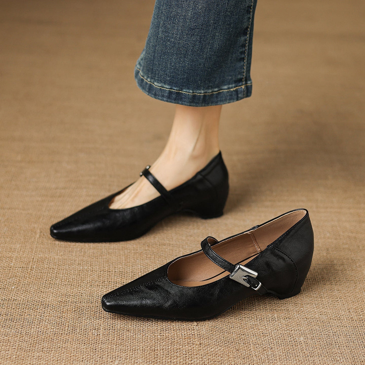 Quincy - Pointed-Toe Mary Jane Flat
