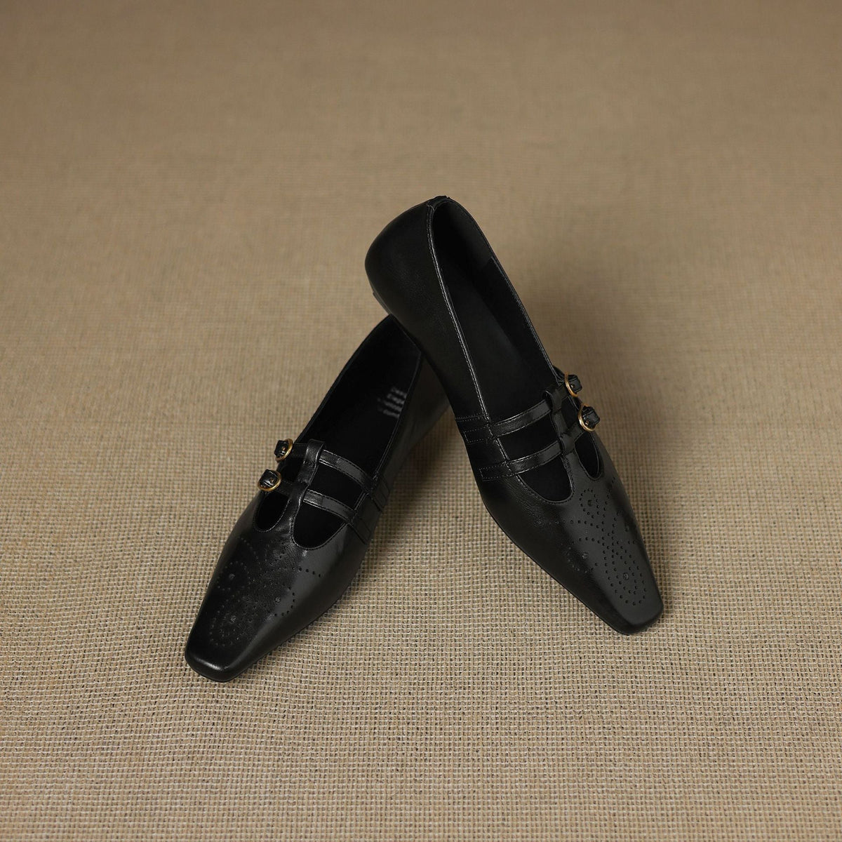 Rayne - Brogued Double-Strap Mary Jane Flat