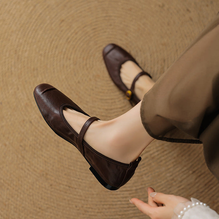 Greta - Leather Flats