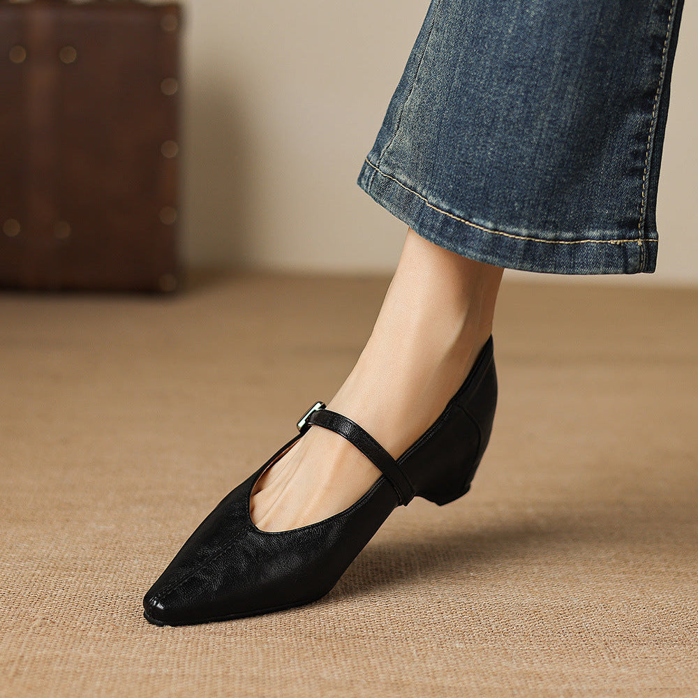 Quincy - Pointed-Toe Mary Jane Flat