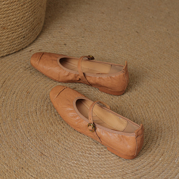 Greta - Leather Flats