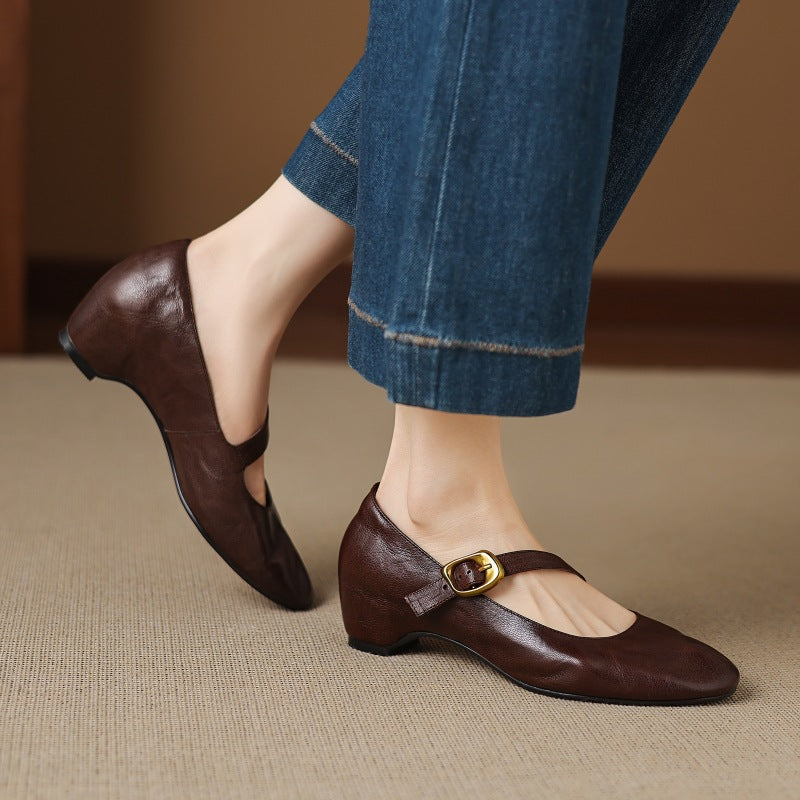 Samira - Round-Toe Mary Jane Flat