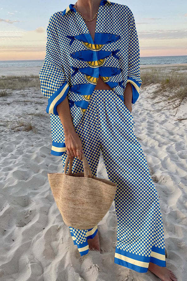Belle – Sardine and Lemon Linen Set