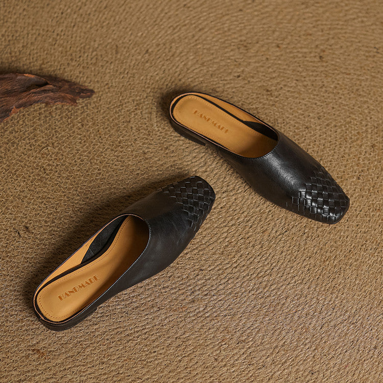 Mindy - Genuine Leather Square-Toe Sandals