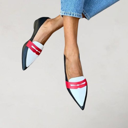 Yassi – Patchwork Loafers with Colourblock Buckle