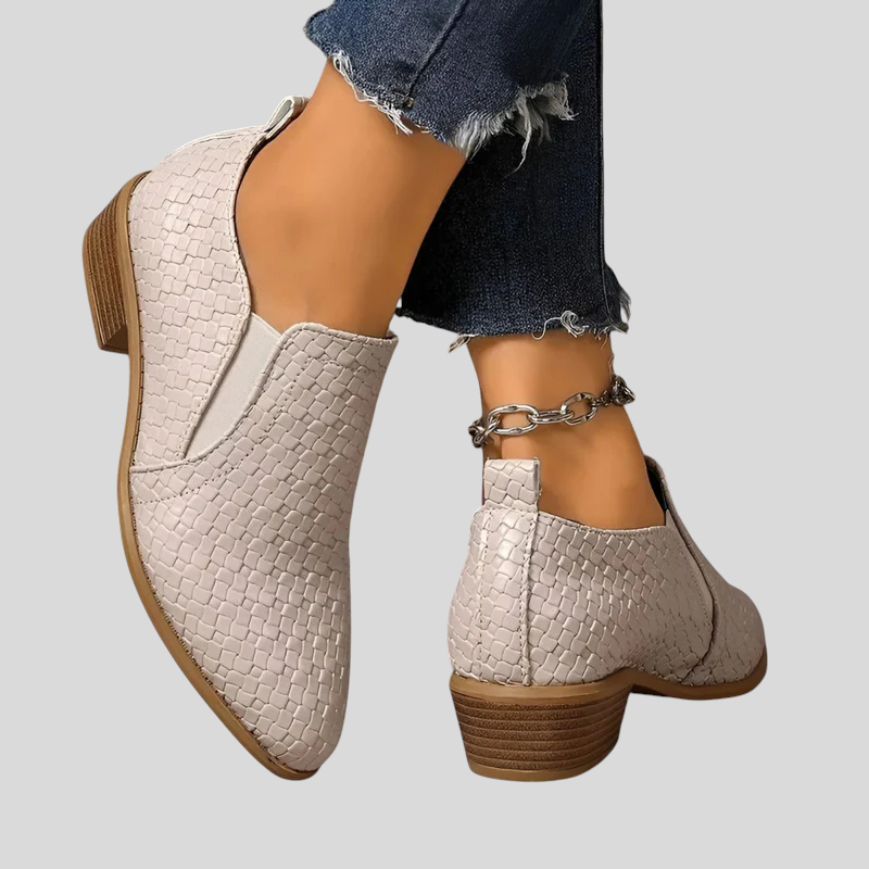 Aaliyah - Braided Ankle Boots with Block Heel