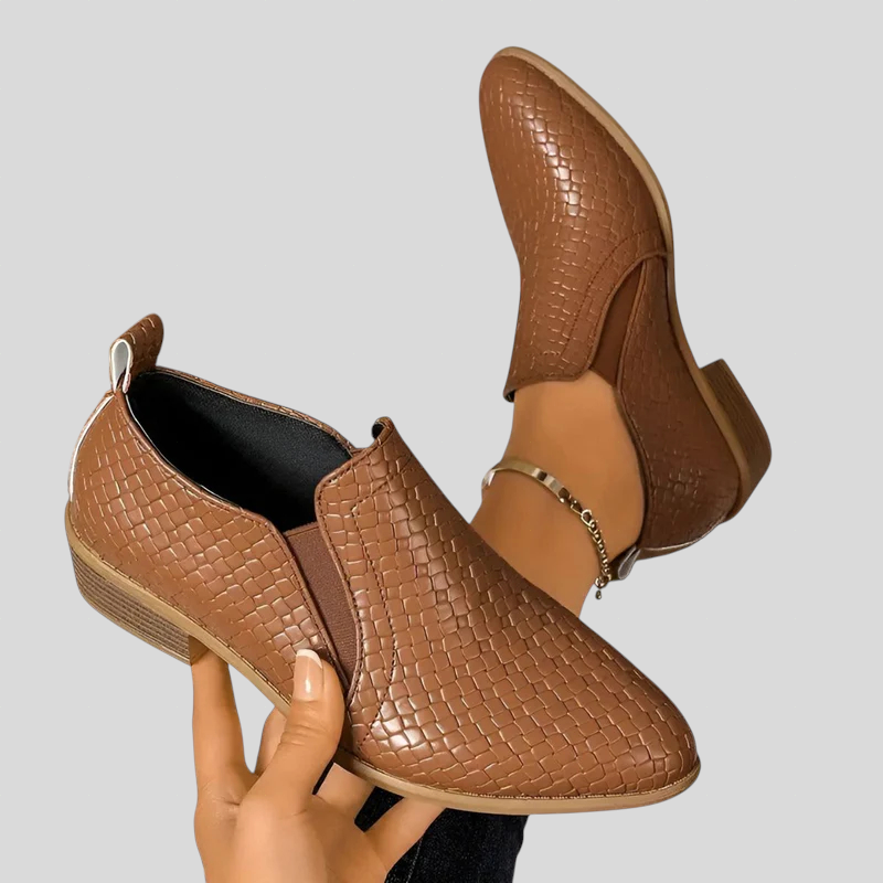 Aaliyah - Braided Ankle Boots with Block Heel