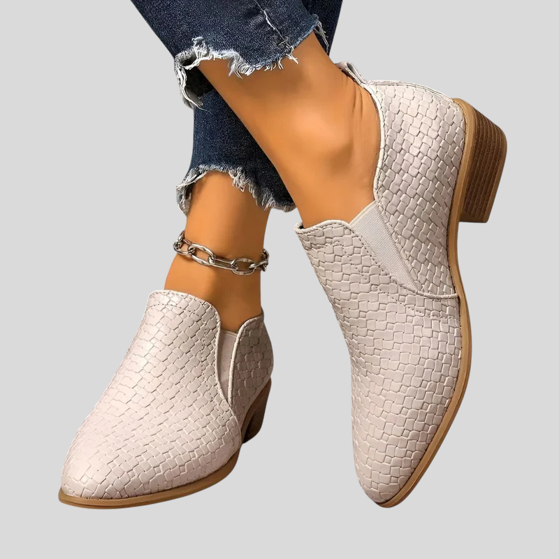 Aaliyah - Braided Ankle Boots with Block Heel