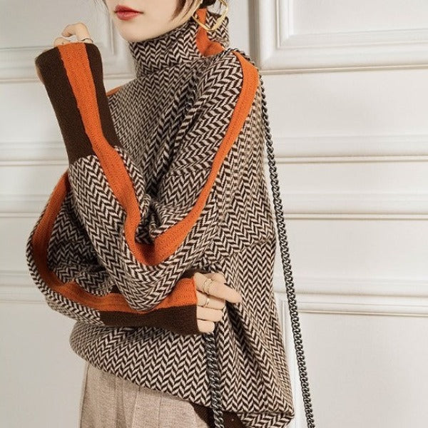 Asiah – Striped Turtleneck Sweater for Cool Days