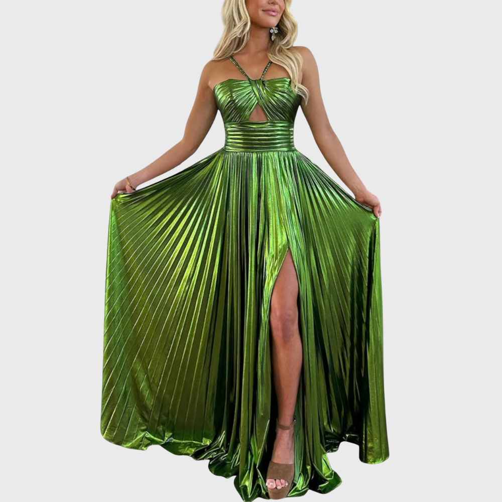 Harper – Metallic Glitter Maxi Dress