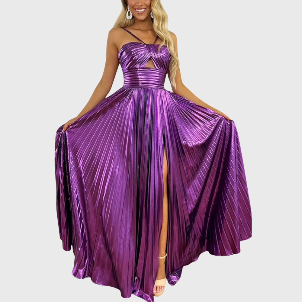 Harper – Metallic Glitter Maxi Dress