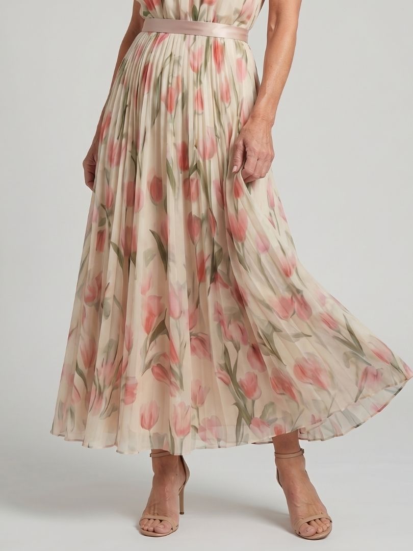 Reiley - Halter Neck Floral Midi Dress