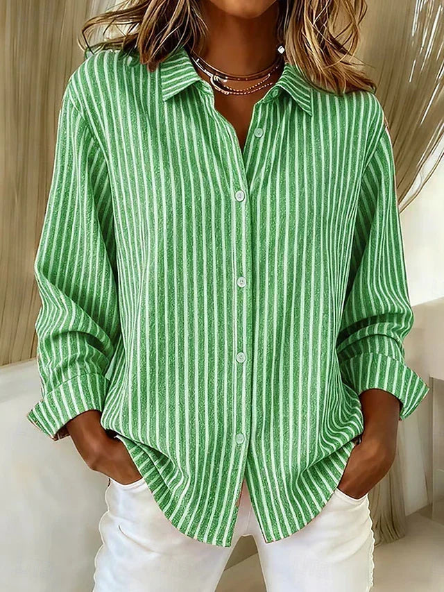 Carissa – Lightweight Striped Button-Up Shirt