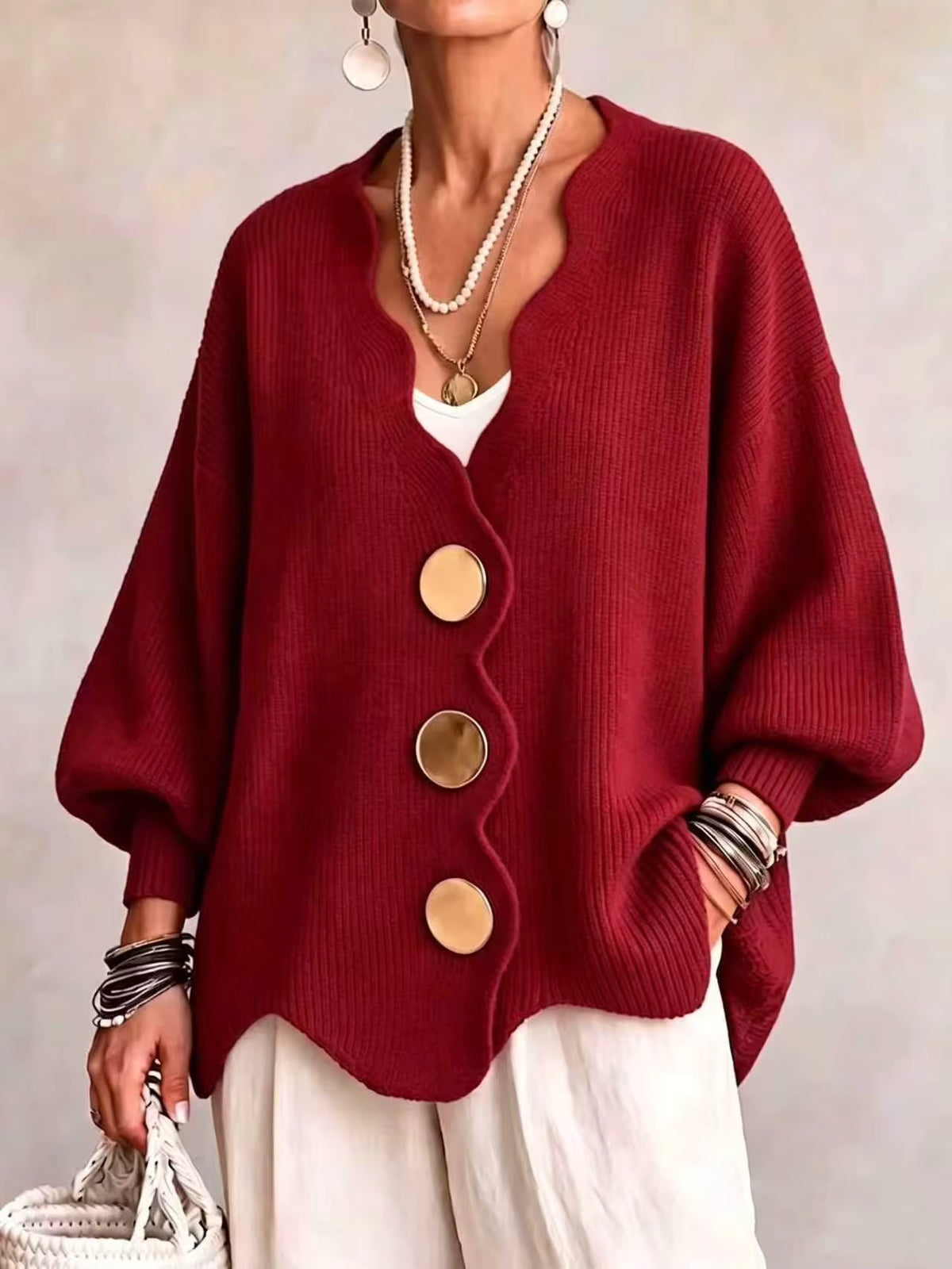 Madison - Loose Button Knit Cardigan