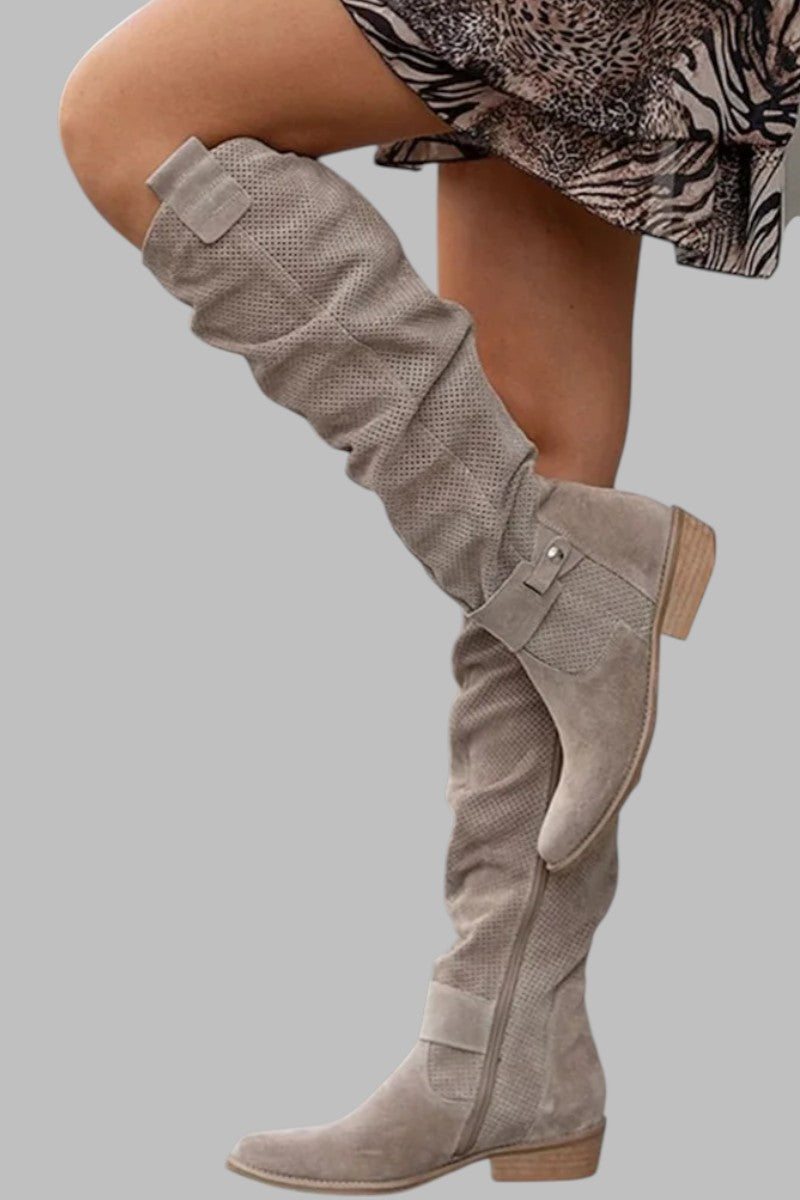 Hallie - Vintage Suede Knee-High Boots