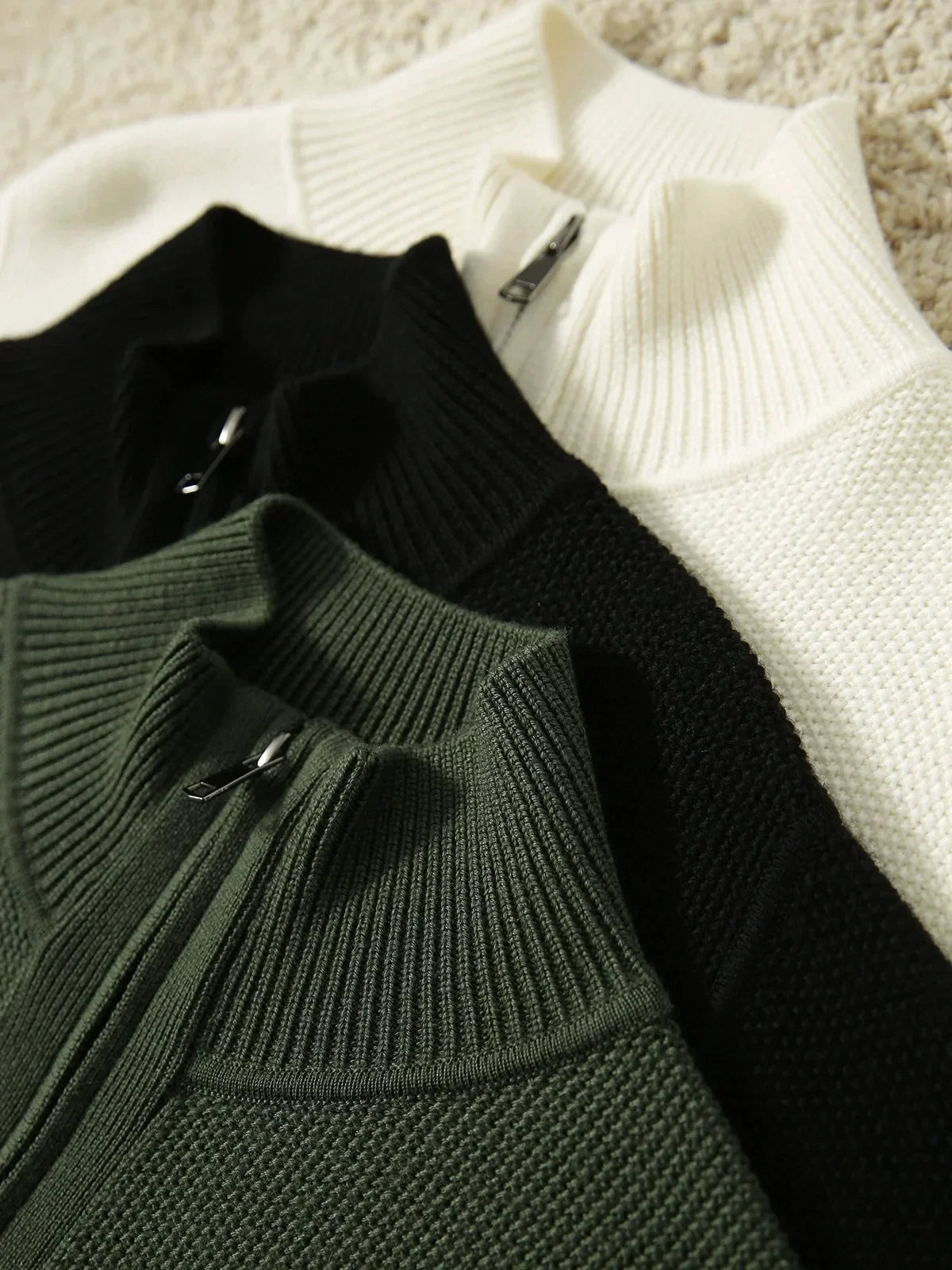 Arya – Merino Wool Blend Zip-Up Cardigan