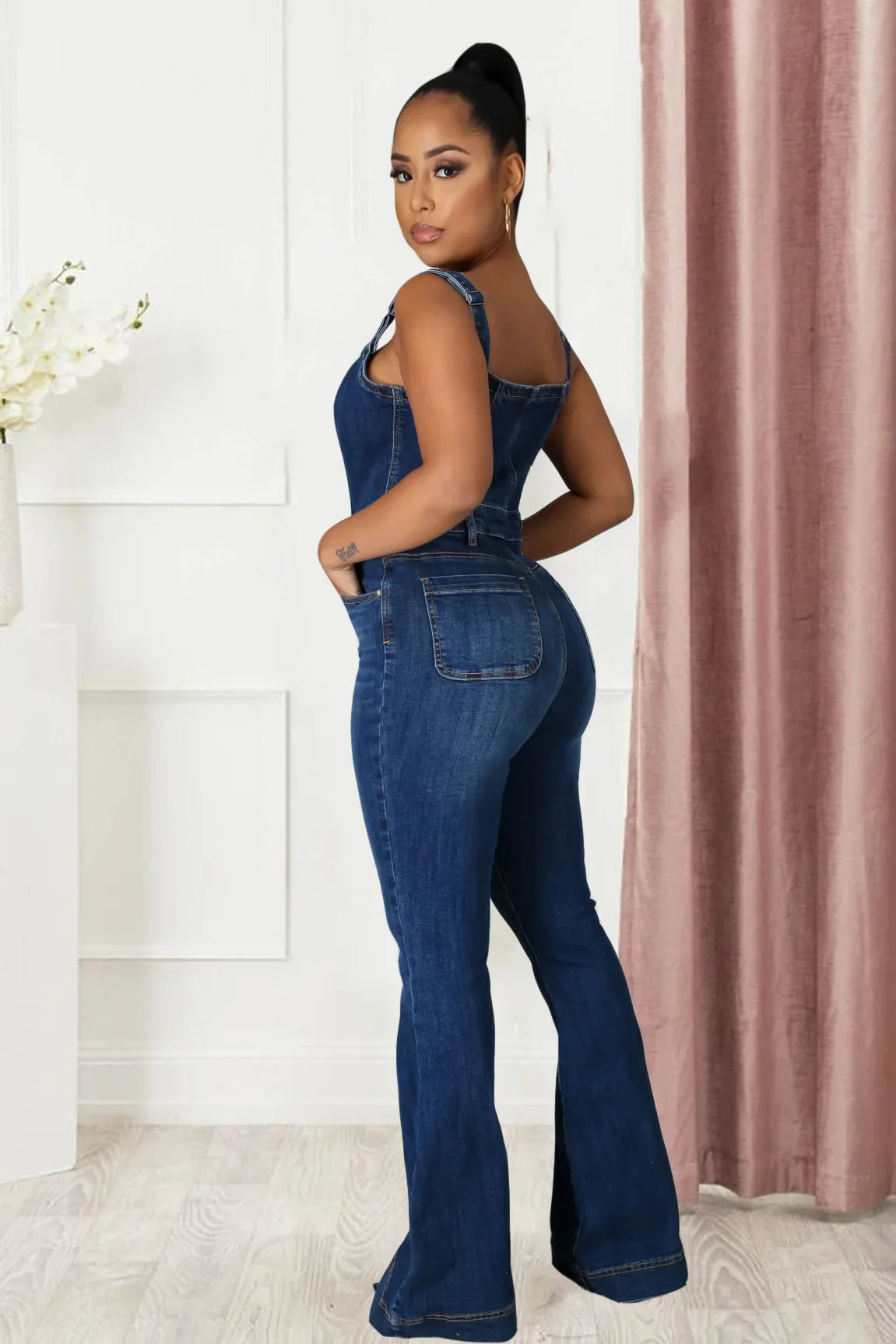 Nalla - Wide-Leg Denim Jumpsuit