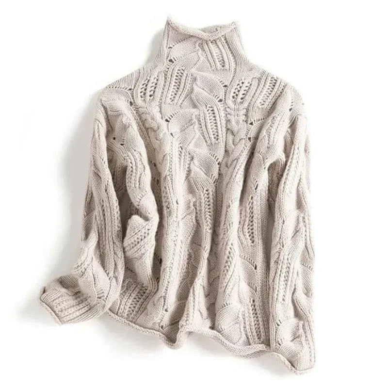 Celestina – Cable Knit Cashmere Turtleneck