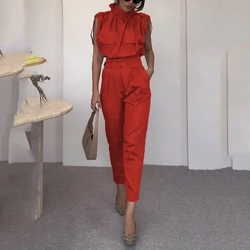 Lazzie – Tailored Blouse and Pants Set