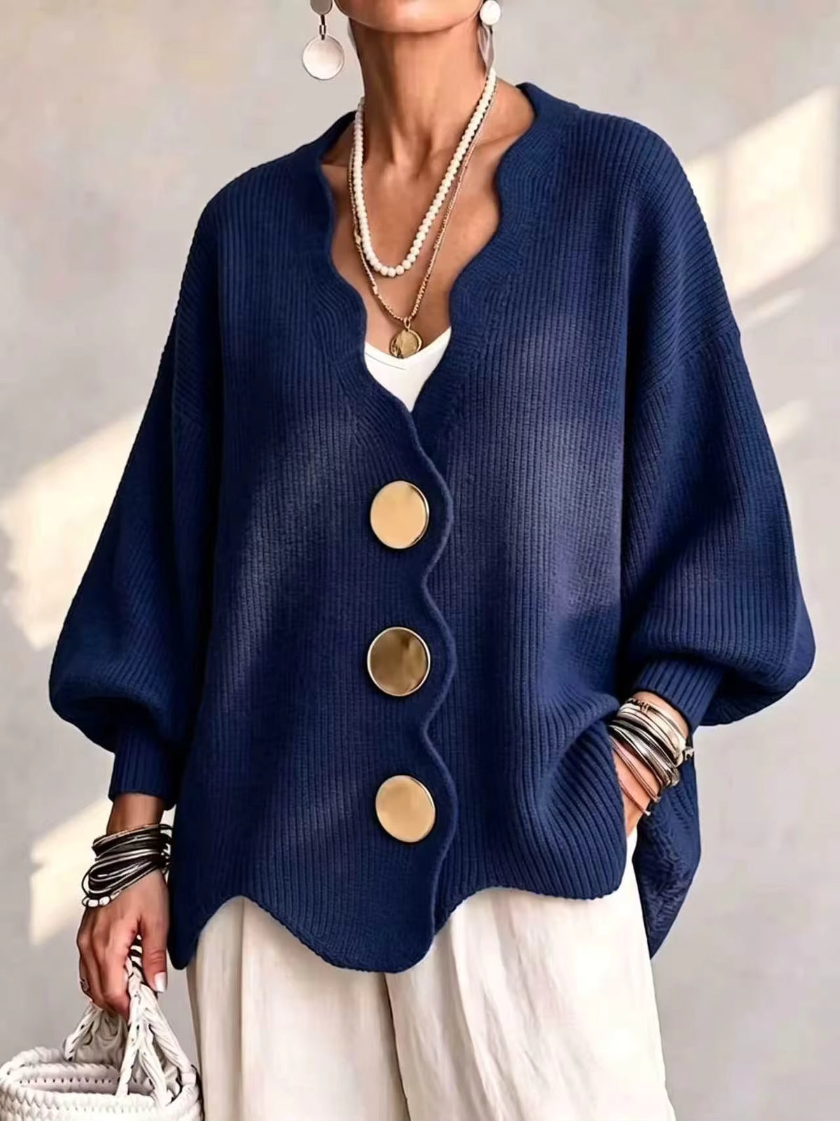 Madison - Loose Button Knit Cardigan