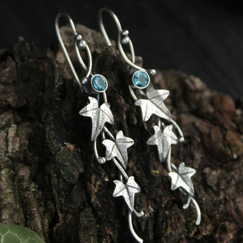 Jana – Elf Earrings with Blue Crystals