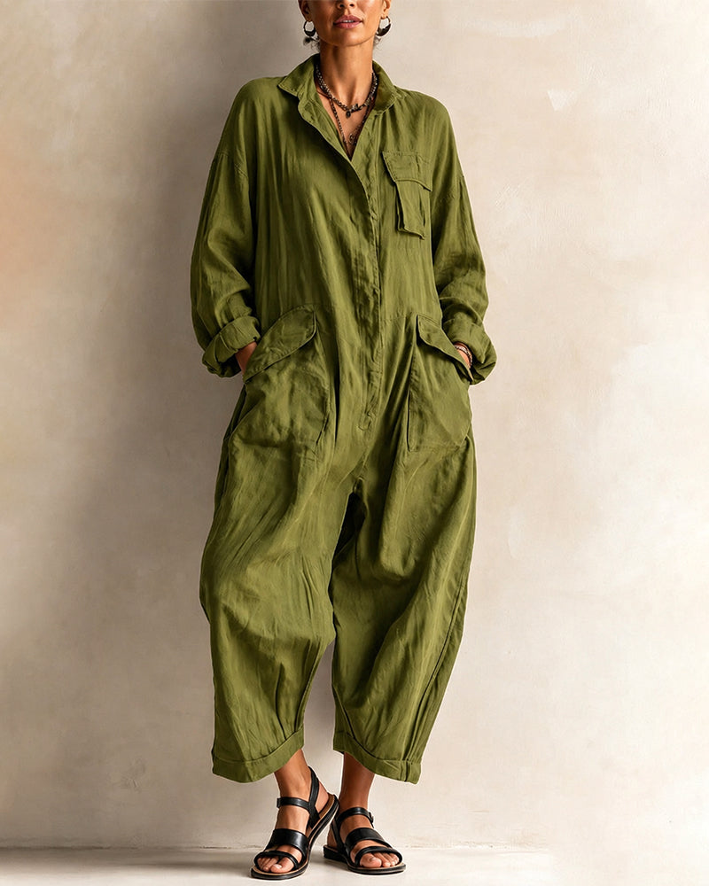 Kora - Relaxed Cargo Jumpsuit