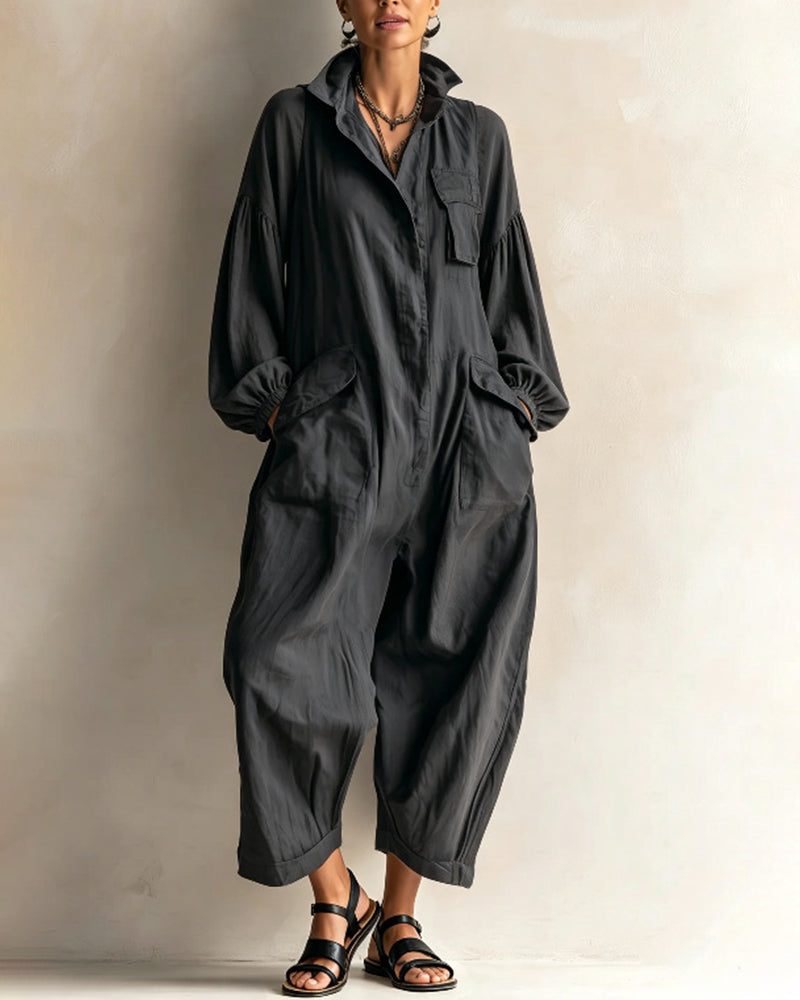 Kora - Relaxed Cargo Jumpsuit